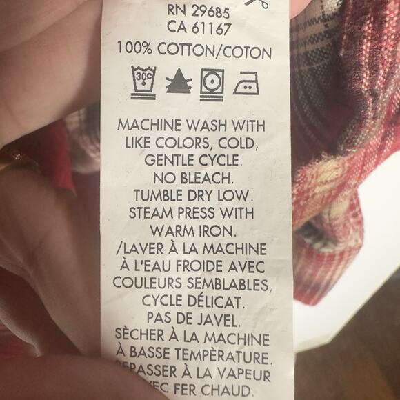 Pendleton Men’s L Red Plaid Long Sleeve Button Front Flannel Shirt 100% Cotton - Picture 8 of 10